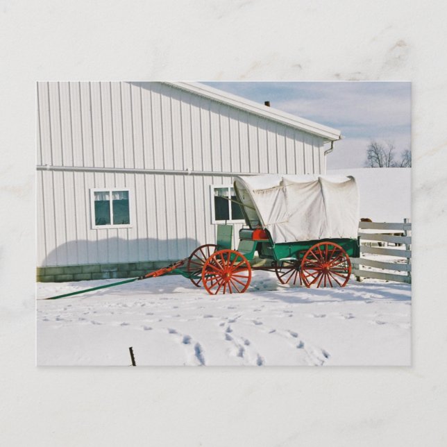 Vagnvykort täckt av Amish Vykort (Framsida)
