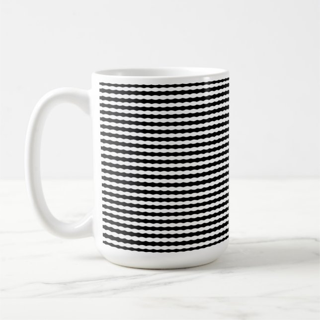 Vågor av perception i svart och vitt, kaffemugg (Vänster)
