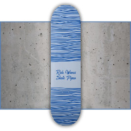Vågor Blå, Lekfull Linje Konst, Torr Surfare Mini Skateboard Bräda 18,5 Cm