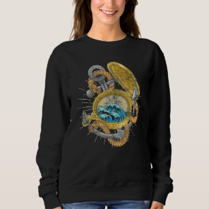 Vågor Kompass Ankare Sjöman Marin Skipper Segla T Shirt