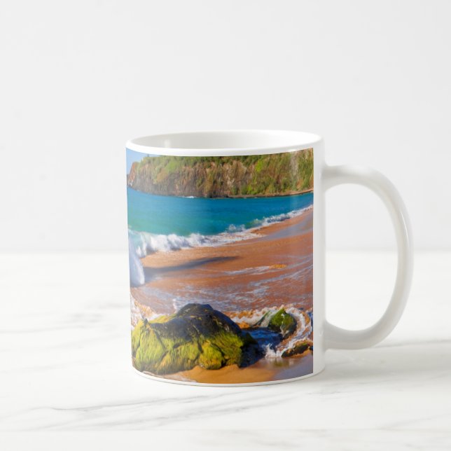 Vågor kraschar på stranden, Hawaii Kaffemugg (Höger)