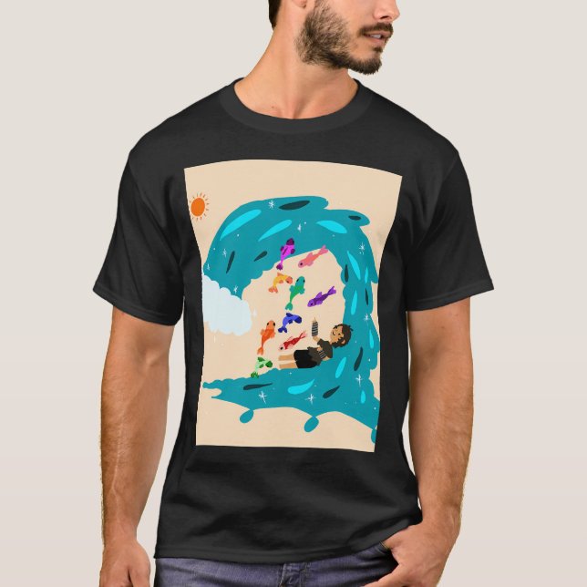 Vågor och fisk t shirt (Framsida)