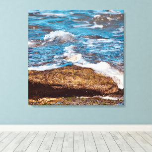 Vågor på klippig kust Strand Ocean Canvas