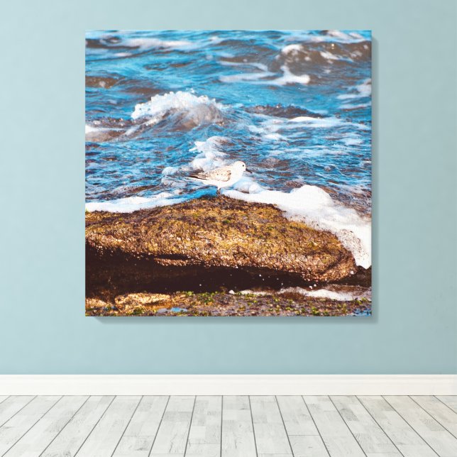 Vågor på klippig kust Strand Ocean Canvas  (Insitu (trägolv))