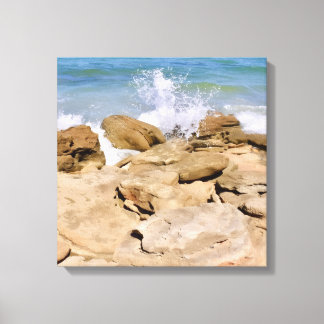 Vågor på klippig kust Strand Ocean Canvas