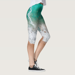 Vågor på sandstrand leggings