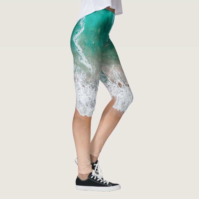 Vågor på sandstrand leggings (Höger)