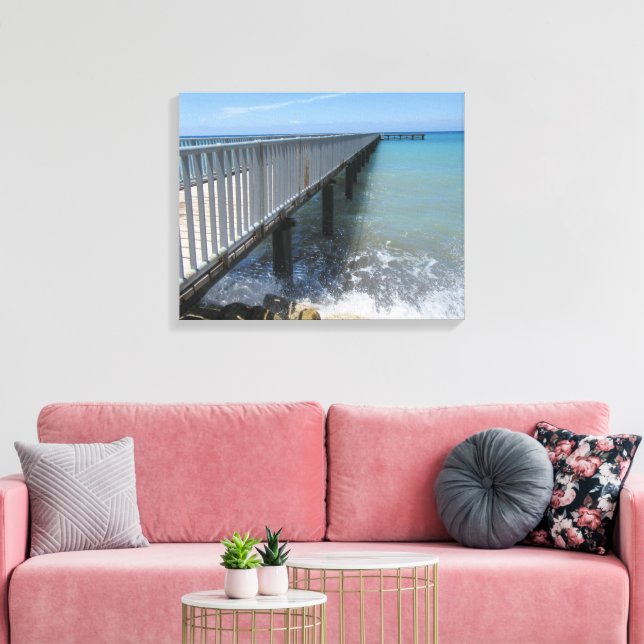 Vågor som skvalpar på kajdesign canvastryck (Insitu (Vardagsrum))