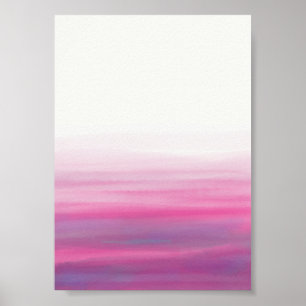 Vågor Vattenfärg Rosa Lila Poster