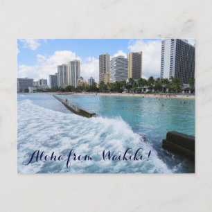 Vågor Waikiki Beach Honolulu Hawaii Stilla havet Vykort