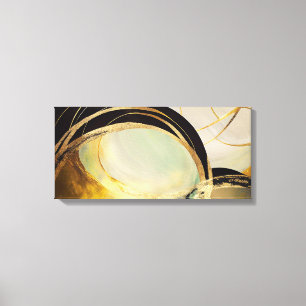 Vågrät abstrakt Canvas med Golden Effect