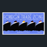 Vågrät är en banderoll Art Deco New York Harbour Poster<br><div class="desc">Vår vektoråterskapelse av 1937 års WPA-poster. Varför gör en vektoråtergivning över en enkel reproduktion? Färg är mycket bättre och ljusare och utan missfärgning, inga repor, ingen bära, nu damm eller smuts. Alla storleka upp till 5 fot (eller större om de finns tillgängliga på Zazzle)! Färg kan ändras, till och med...</div>