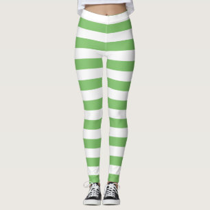 Vågrät av mandel och vitt färg strimlat leggings