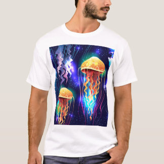 Vågrät Banner för lowing Underwater Jellyfish T Shirt