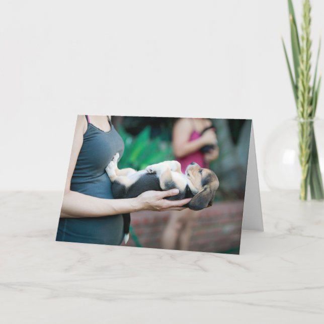 Vågrät Beagle Baby Kort (Framsida)