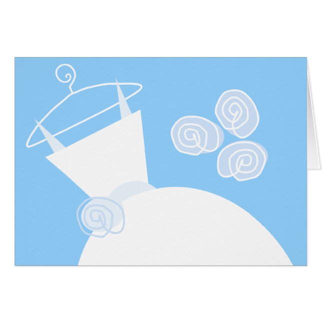 vågrät Blått bröllop Hälsningskort (Framsidan Horizontal)