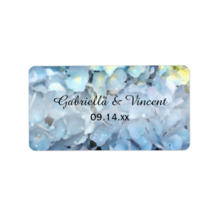 Vågrät Blue Hydrangea Wedding Favor Märkres Adressetikett