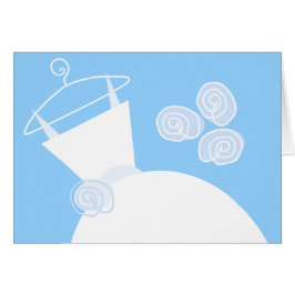 vågrät Bröllop Gown Blue Hälsningskort