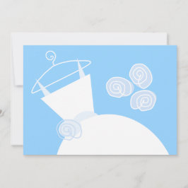 vågrät Bröllop Gown Blue möhippa Inbjudningar