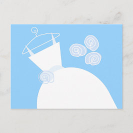 vågrät Bröllop Gown Blue vycard Vykort