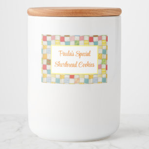 Vågrät CRAZY QUILT 2"X3" Food Container Label Mat Etiketter