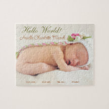 Vågrät Cute Baby och pappa Birth Notice