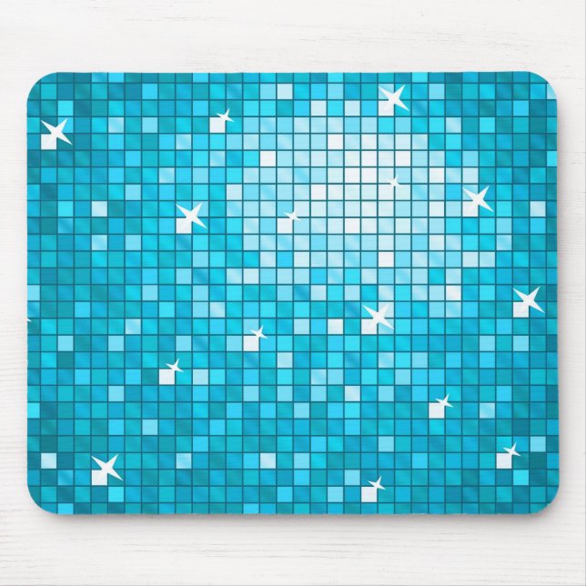 Vågrät Disco Tiles Blue mousepad Musmatta (Framsidan)