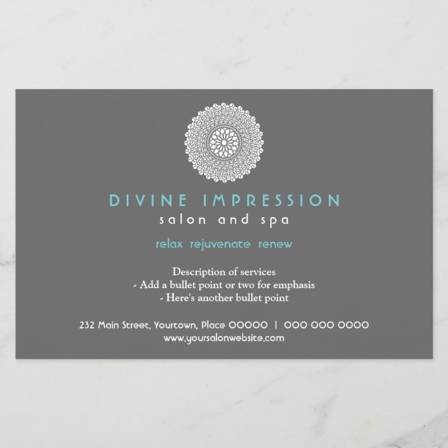 Vågrät Divine Cyan Impression Flygblad (Framsidan)