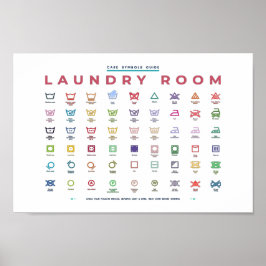 Vågrät Färgfläckar för Tvätt-rumssymboler Poster