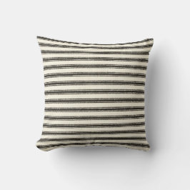 Vågrät Farmhouse Black Ticking Rand  Kudde