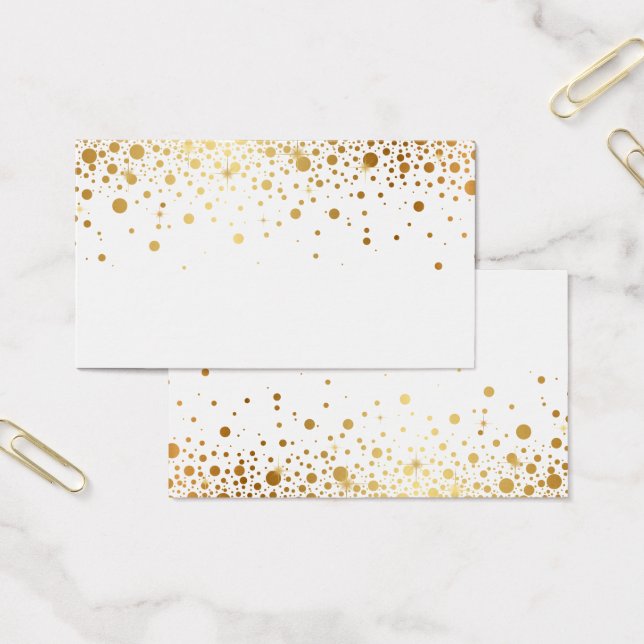 Vågrät Faux guldfeta konfetti Dots Blank Visitkort (Kontor)