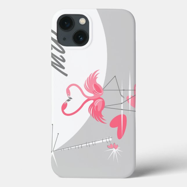 Vågrät Flamingo Kärlek Måne Monogram IPad Mini (Baksida)