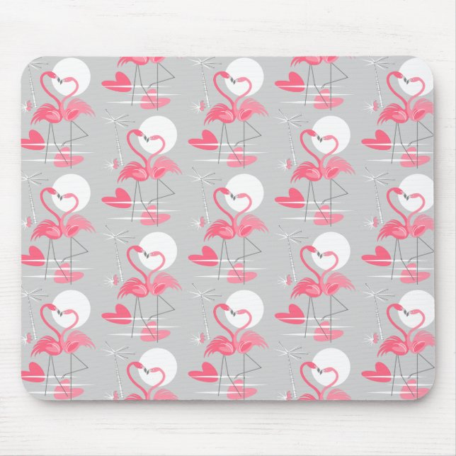 Vågrät Flamingo Kärlek Tiled mousepad Musmatta (Framsidan)