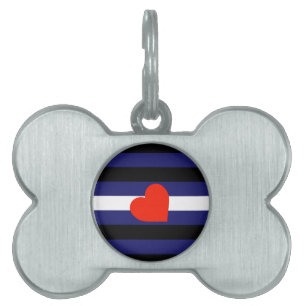 VÅGRÄT FÖR HJÄRTA FÖR LÄDERPRIDE RANDIG - 20 NAMNBRICKA HUSDJUR