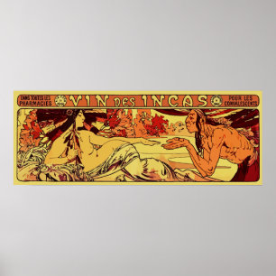 Vågrät för IncavinAlphonse Mucha nyinspelning Poster