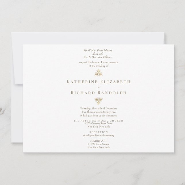 Vågrät Formell traditionell Guld-text 2-plats (Framsida)