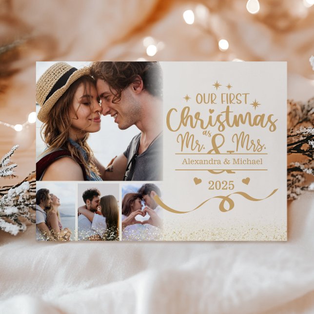 Vågrät Första jul 4-foto Julkort (Skapare uppladdad)