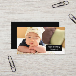 Vågrät Foto Baby Photograf Modern Minimal Visitkort