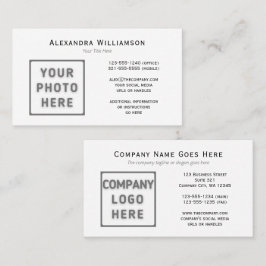 Vågrät Foto Logotyp Template Front and Back Visitkort