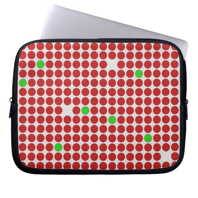Vågrät Graphical Mönster Red White Grönt Laptop Fodral (Framsidan)