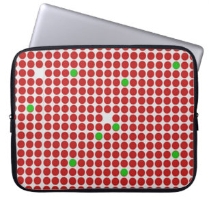 Vågrät Graphical Mönster Red White Grönt Laptop Sleeve