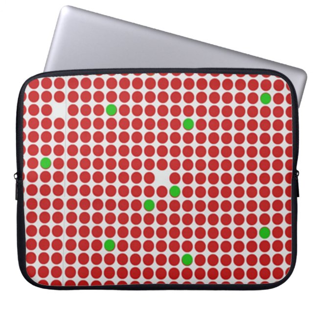 Vågrät Graphical Mönster Red White Grönt Laptop Sleeve (Framsidan)