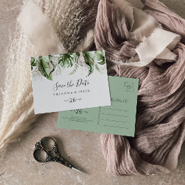 Vågrät Guld Tropical Grey Spara datumet Vykort