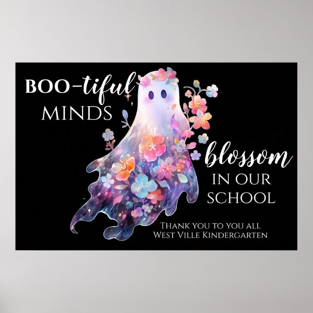 Vågrät Halloween School Staff Tack Poster (Framsidan)