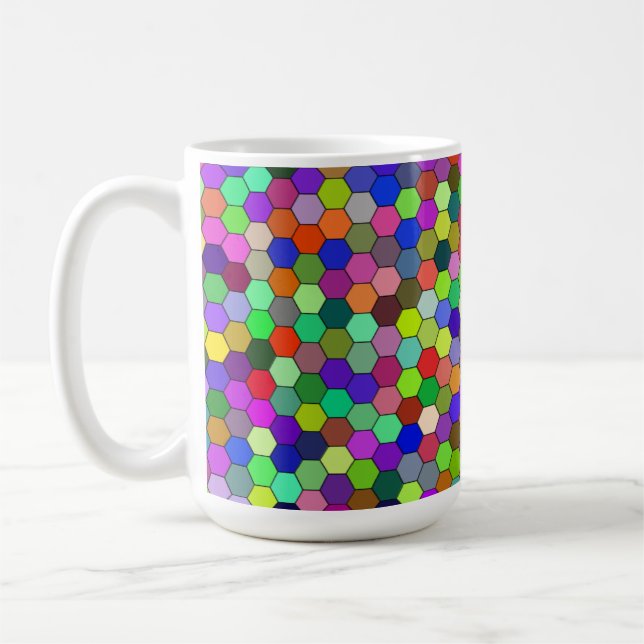 Vågrät Hexagons 15oz Mugg (Vänster)
