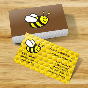 Vågrät Honeybee Tecknad Visitkort