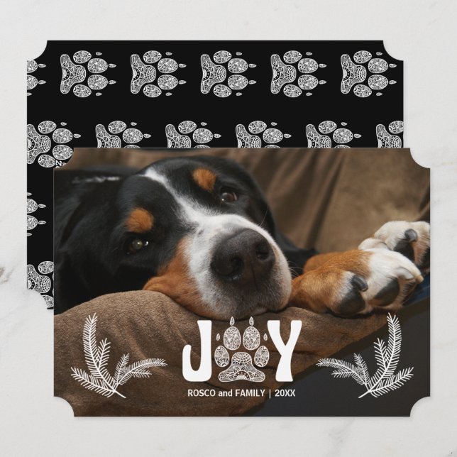 Vågrät hund Tass och Gräs Djurälskare Photo Julkort (Fram/baksida)