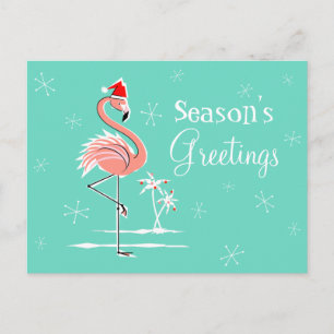 Vågrät Julflamingo Säsongens hälsningar Helg Vykort