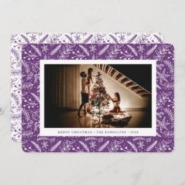 Vågrät Julgrey (Plum) Photo Julkort