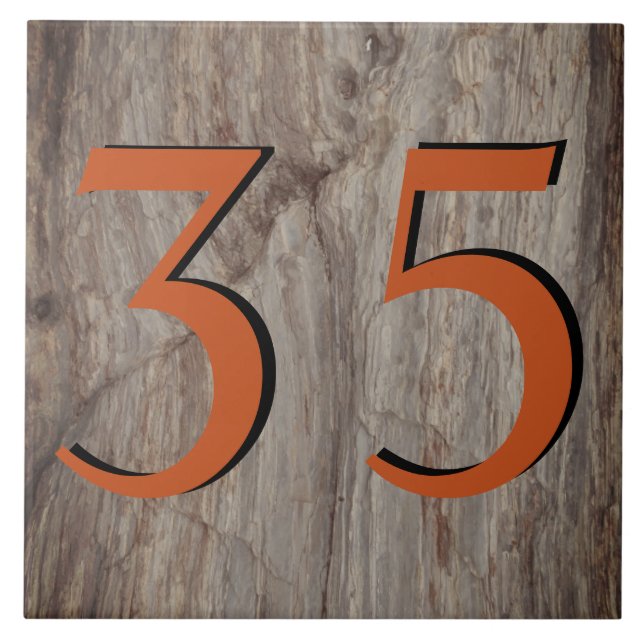 Vågrät Kopparstone House Number Dubbla #s Kakelplatta (Framsidan)